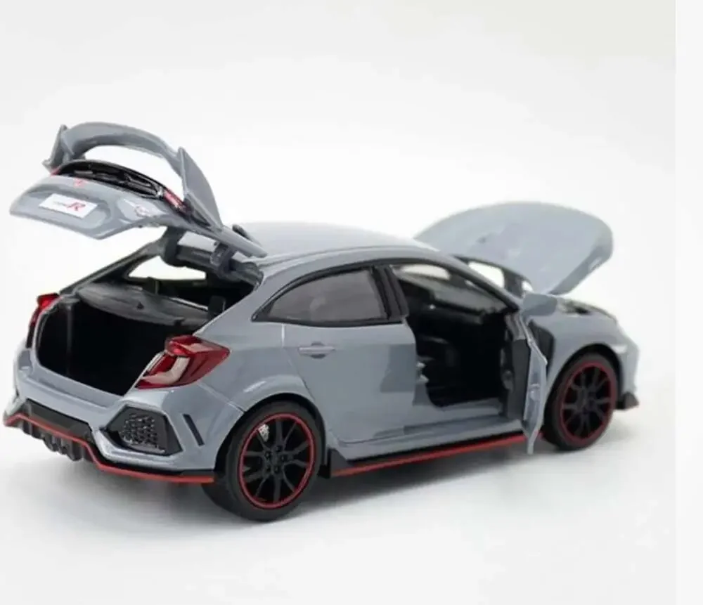 Lot of 2 Honda Civic Type R 1:32 Diecast Model Car Toy Blue and gray